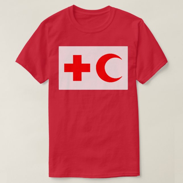Camiseta Federação Internacional da Cruz Vermelha e dos Cre (Frente do Design)