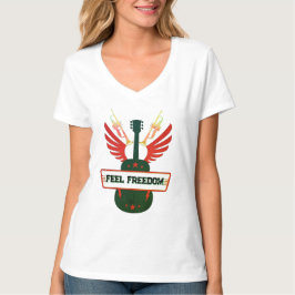 Camiseta Feel Freedom V-Neck | Co básico feminino 