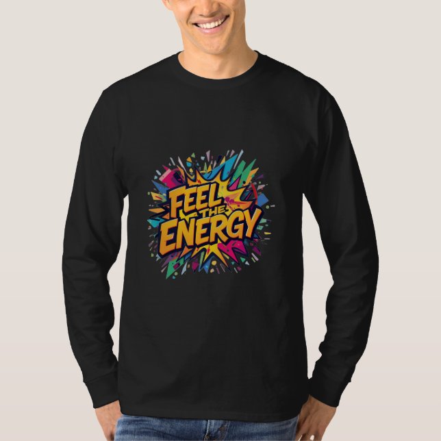 Camiseta FEEL THE ENERGY – Neon Lightning Heart Shirt (Frente)