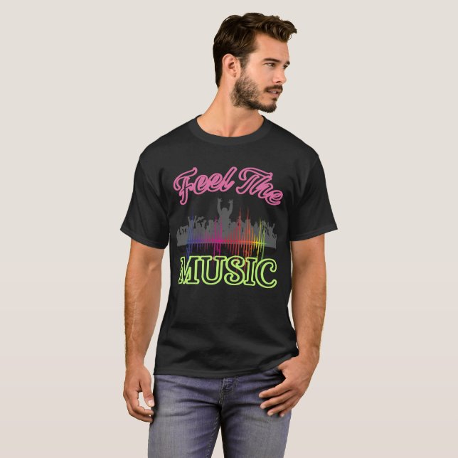 Camiseta Feel the Music – Vibrant Party Crowd T-Shirt (Frente Completa)
