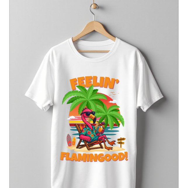 Camiseta Feelin' Flamingood Funny Flamingo Summer Design (Criador carregado)