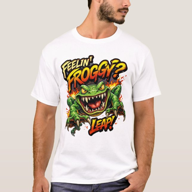 Camiseta Feelin' Froggy?  Leap! Angry frog T-Shirt (Frente)