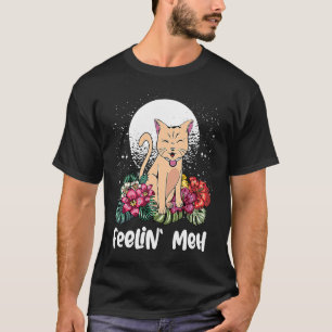 Camiseta Feelin Meh Cat Lpreguiçoso Introdução Inativa