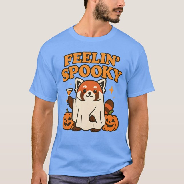 Camiseta Feelin' Spooky Red Panda Halloween (Frente)