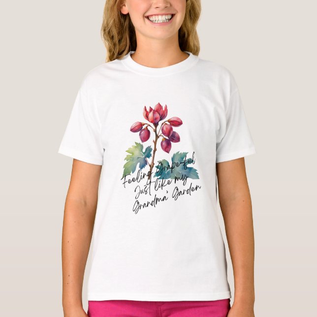 Camiseta Feeling Grapeful Grandma's Garden Floral Art Print (Frente)