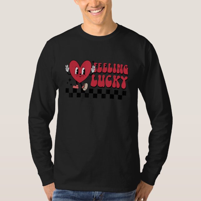 Camiseta Feeling Lucky Cute Heart  Valentine's Day Kids Boy (Frente)