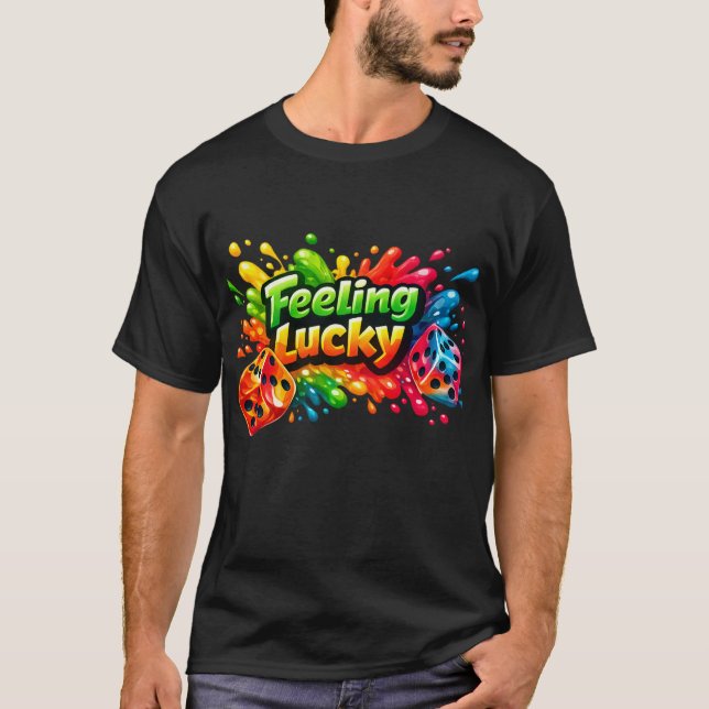 Camiseta Feeling Lucky Dice Splash (Frente)