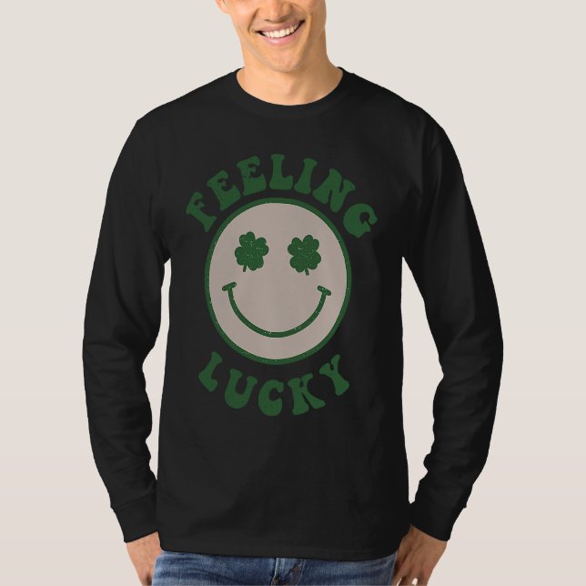 Camiseta Feeling Lucky Smile Face St Patrick Day (Frente)