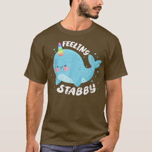 Camiseta Feeling Stabby Unicorn Narwhal Whale Kawaii Distre