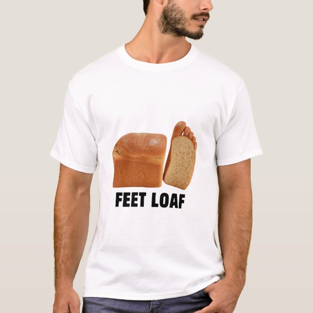 Camiseta Feet Loaf Design Logo Brainrot Bread Black Text (Frente)