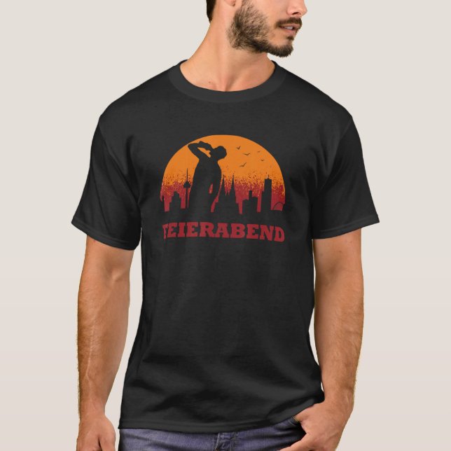 Camiseta Feierabend Bierchen Cologne Skyline Sunset Men (Frente)
