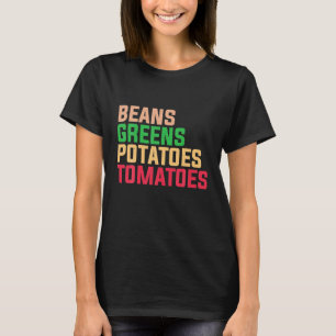 Camiseta Feijão Verduras Batatas Tomates Dia de Ação de Gra