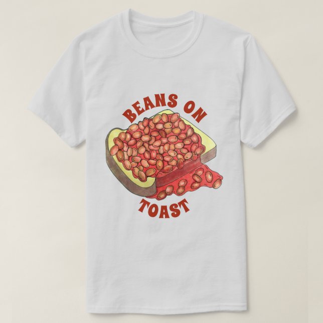 Camiseta Feijões assados com Comida de carne britânica torr (Frente do Design)