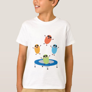 Camiseta Feijões Doces Bonitos, Jumping, Vestindo óculos 