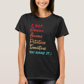 Camiseta Feijões Retron Verdes Batatas Tomates Adoram Graça
