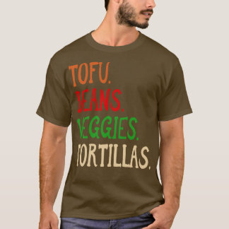 Camiseta Feijões Tofu Veggies Tortillas Vegan burrito ingre