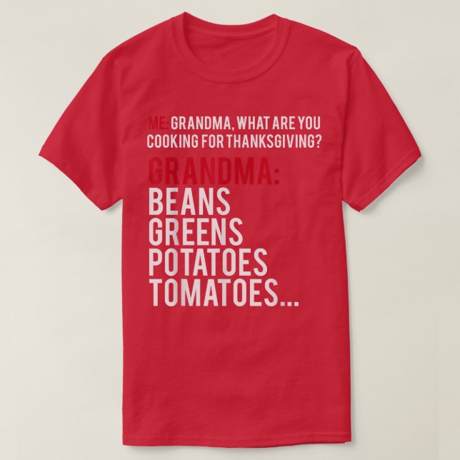 Camiseta Feijões Verdes Batatas Tomates Engraçados Rap Vira (Frente do Design)