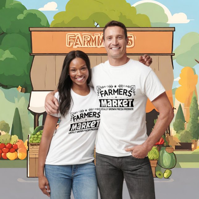 Camiseta Feira de Agricultores Legal produtos cultivados lo (Criador carregado)