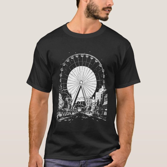 Camiseta Feira do Festival de Carnaval de Ferris Wheel em A (Frente)
