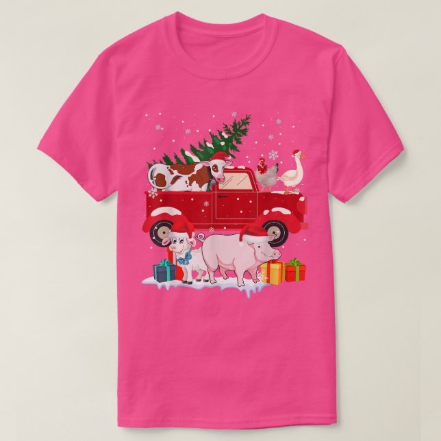 Camiseta Feiras de Natal de Caminhão Vermelho (Frente do Design)
