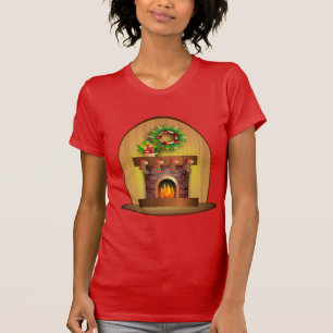 Camiseta Feiras de Natal Saudações Lareira