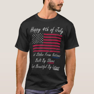 Camiseta Feita Com Bandeira Negra Americana Feliz 4º De