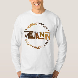 Camiseta Feita com Melanin Black Girl Magic Afro Beauty Bla