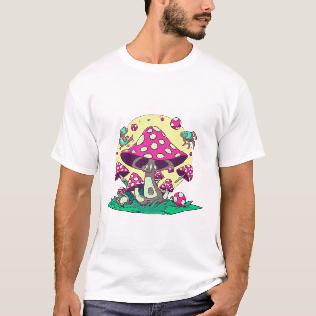 Camiseta Feita de mágica - Trip de Calor de Cogumelo (Frente)