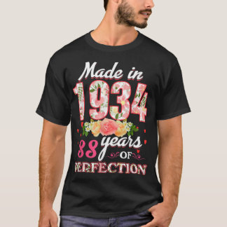 Camiseta Feita Em 1934, Presente De Aniversário Com 88 Anos