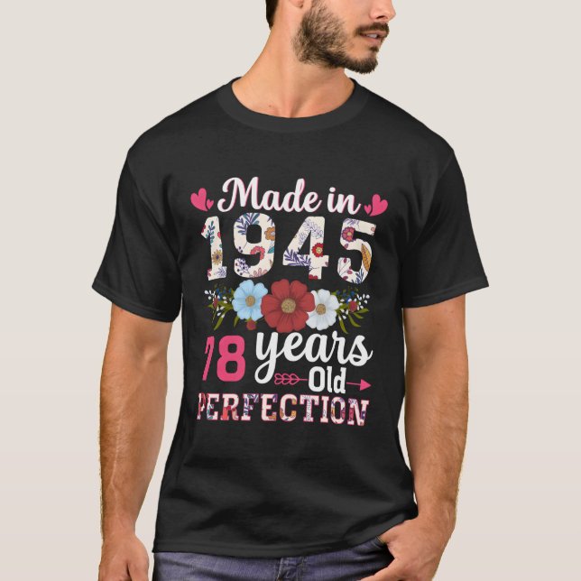 Camiseta Feita Em 1945 Floral 78 78º (Frente)