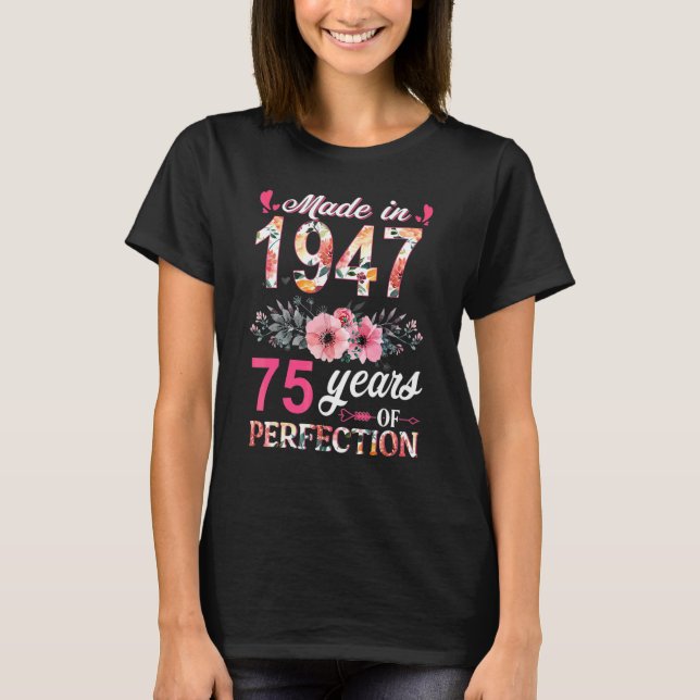 Camiseta Feita Em 1947 Com 75 Anos De Idade, 75 Anos (Frente)