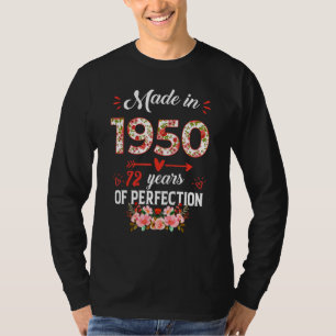 Camiseta Feita Em 1950 Com 72 Anos De Idade Floral