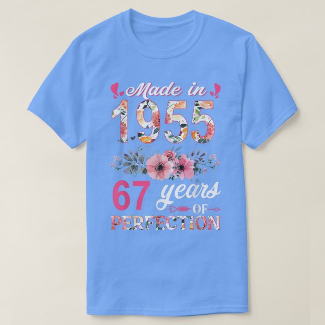 Camiseta Feita Em 1955, Presente De 67 Anos Com 67 Anos De  (Frente do Design)
