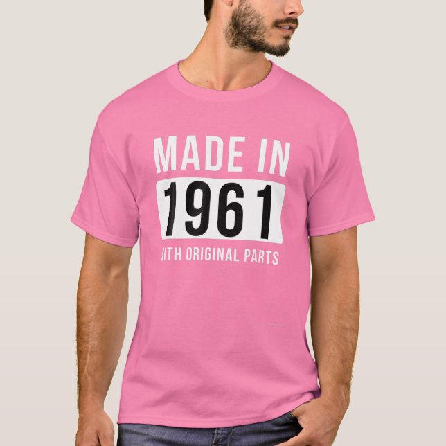 Camiseta Feita Em 1961 Em Nascer Em 1961, O Aniversário Dot (Frente)