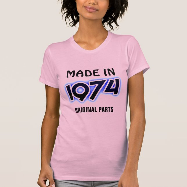 Camiseta "feita em 1974, peças originais" (Frente)