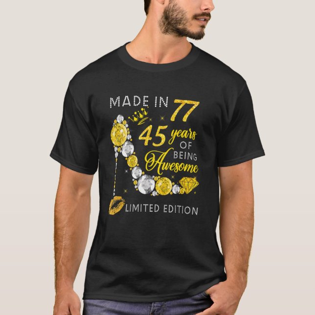 Camiseta Feita Em 1977, 45 Anos De Incrível (Frente)