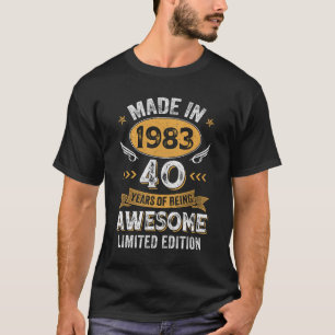 Camiseta Feita Em 1983, aniversário de 40 anos De 40 Anos P