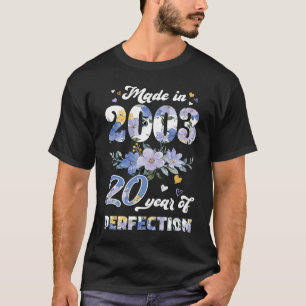 Camiseta Feita Em 2003, Com 20 Anos De Idade, 20, Aniversár
