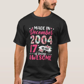 Camiseta Feita Em 2004 Aniversário De 17 Anos De Ser Um