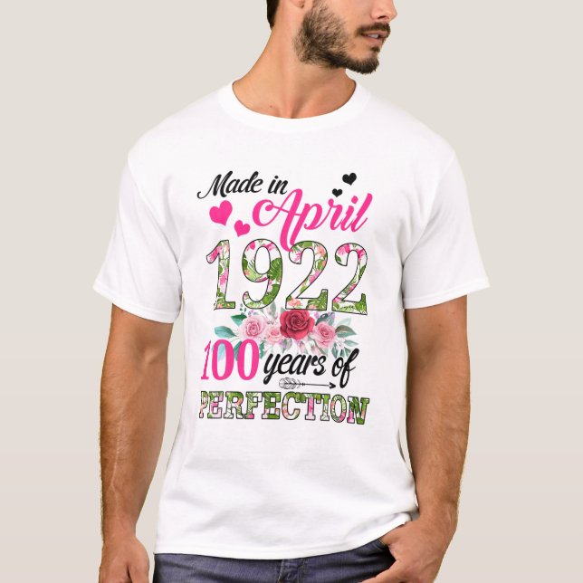 Camiseta Feita Em Abril De 1922 Com 100 Anos De Idade Flora (Frente)