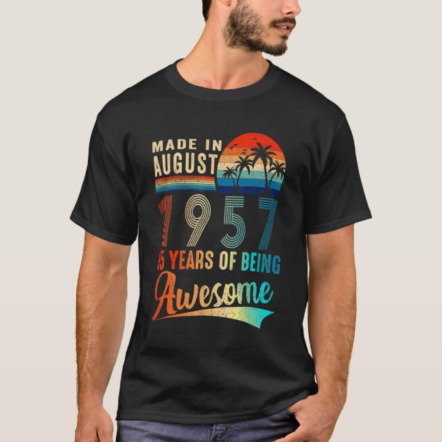 Camiseta Feita Em Agosto De 1957, 65 Anos De Vint Incrível (Frente)