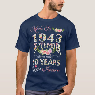 Camiseta Feita Em Dezembro De 1943 Com 80 Anos De Idade Flo