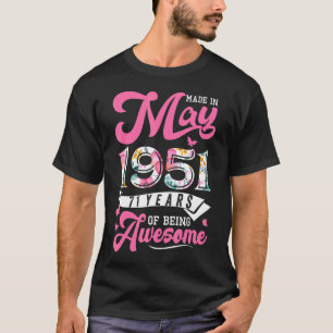 Camiseta Feita Em Maio De 1951 Aniversário De 71 Anos De ru