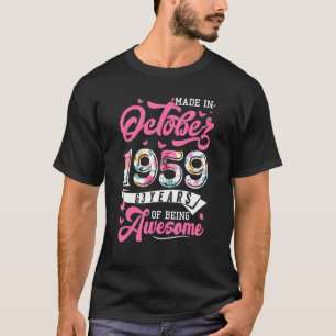 Camiseta Feita Em Outubro De 1959 Com 63 Anos De Idade Flor