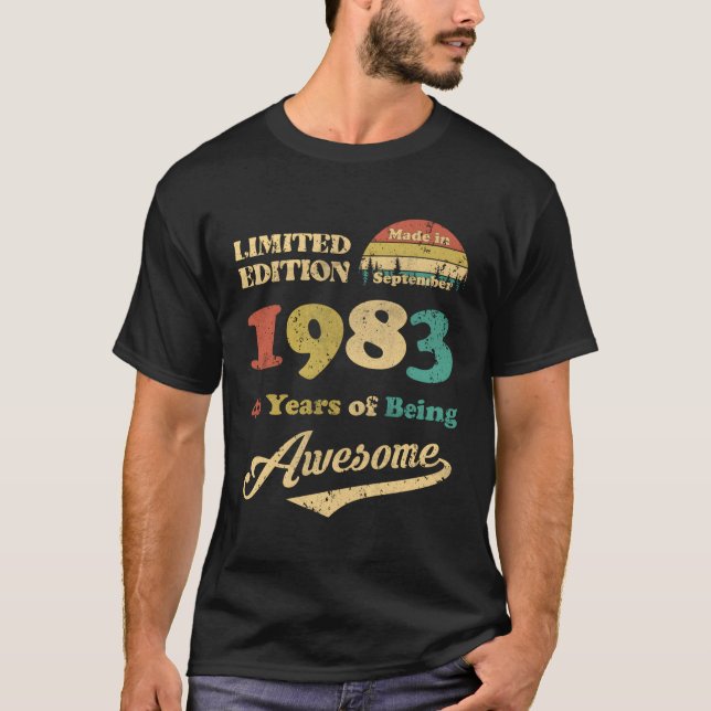 Camiseta Feita Em Setembro De 1983, 40 Anos De Esforço (Frente)