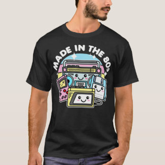Camiseta Feita na Arte Kawaii Cute dos anos 80