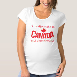Camiseta Feita no Canadá com bandeira de maternidade da E.T