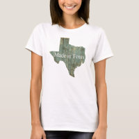 Feita no Texas com T-shirt de madeira azul robusta