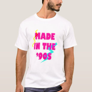 Camiseta Feita nos anos 90, retrô, aniversário personalizad