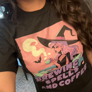 Camiseta Feitiçaria de criação e Gótico de café